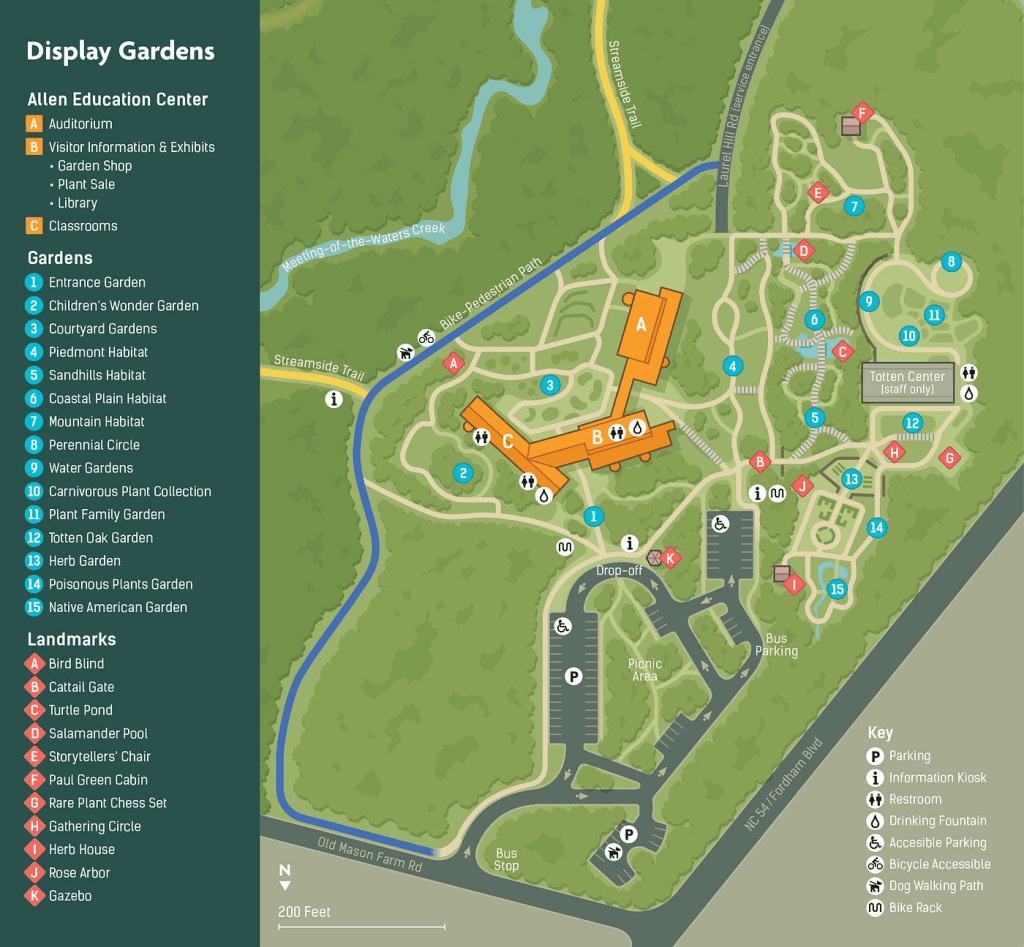 Map of the NC Botanical Garden